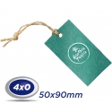 500 TAGs 5x9cm COUCHE 300g 4x0 cor -UV Total Frente com furo de 3 ou 5mm - Produção 3 dias