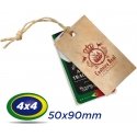 500 TAGs 5x9cm COUCHE 300g 4x4 cor -UV Total Frente com furo de 3 ou 5mm - Produção 3 dias