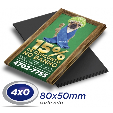 500 Imãs de Geladeira 8x5cm 4x0 cor Corte Reto - Produção 5 dias úteis