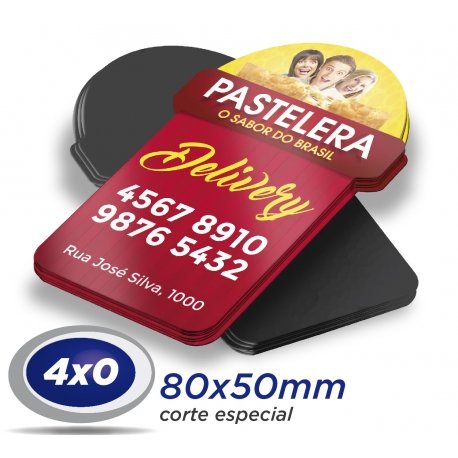 250 Imãs de Geladeira 8x5cm 4x0 cor Corte Especial - Produção 5 dias úteis