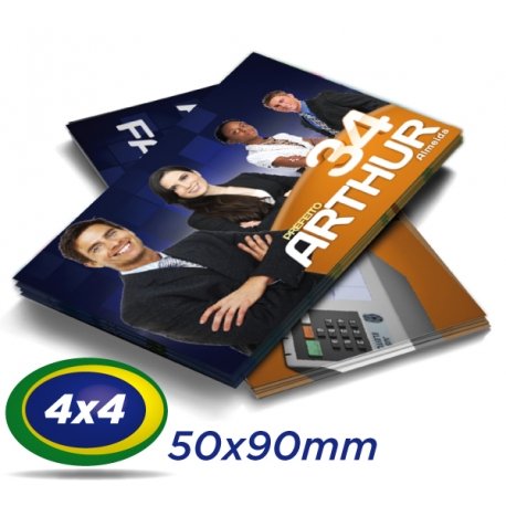 30.000 Cartões de Visita 5x9cm Papel Couche 250g 4x4 cor - Verniz UV Total Frente - Produção 2 dias úteis