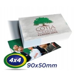 500 Cartões de Visita 9x5cm Couche 230g 4x4 cor Verniz UV Frente Produção 2 dias úteis