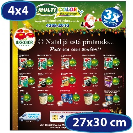 5.000 Tablóides 27x30cm Papel LWC 60g 4x4 - Produção 1 dia