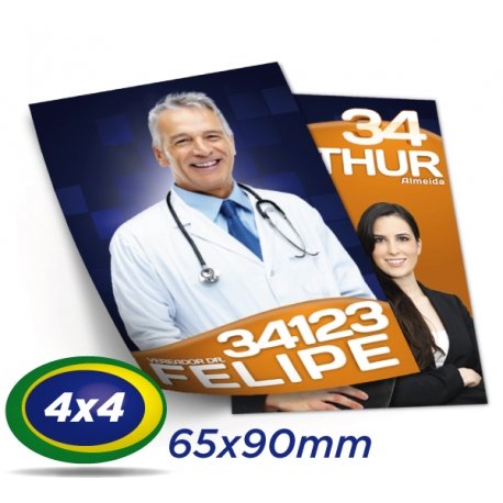 80.000 Santinhos 6,5x9cm Papel LWC 60g 4x4 cor - Produção 1 dia