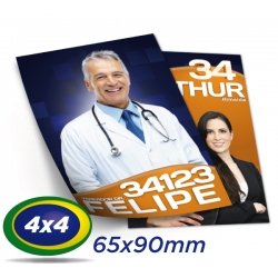 320.000 Santinhos 6,5x9cm Papel LWC 60g 4x4 cor - Produção 1 dia