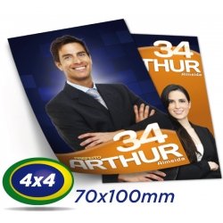 30.000 Santinhos 7x10cm Papel Couche 90g 4x4 cor - Produção 2 dias úteis