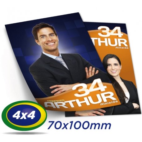 50.000 Santinhos 7x10cm Papel Couche 90g 4x4 cor - Produção 2 dias úteis