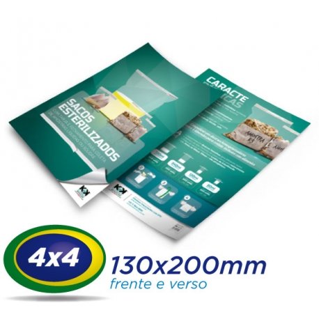 10.000 Panfletos 13x20cm Papel LWC 60g Cor 4x4 - Produção 2 dias