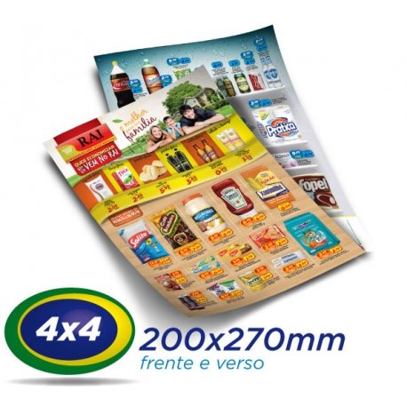 30.000 Panfletos 20x27cm Papel LWC 60g Cor 4x4 - Produção 1 dia