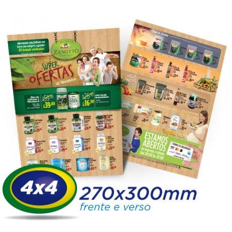 50.000 Tablóides 27x30cm Papel LWC 60g 4x4 cor - Produção 1 dia