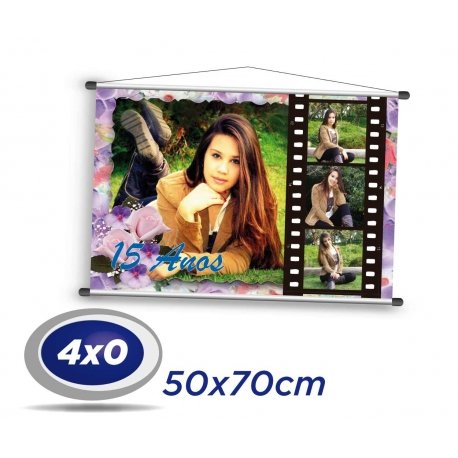 1 Banner 50x70cm Lona 340g 4x0 cor  - Produção 2 dias