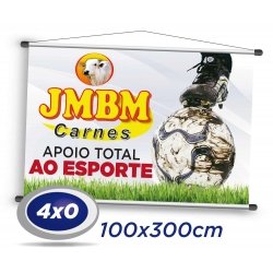 1 Banner 300x100cm Lona 340g 4x0 cor - Produção 2 dias